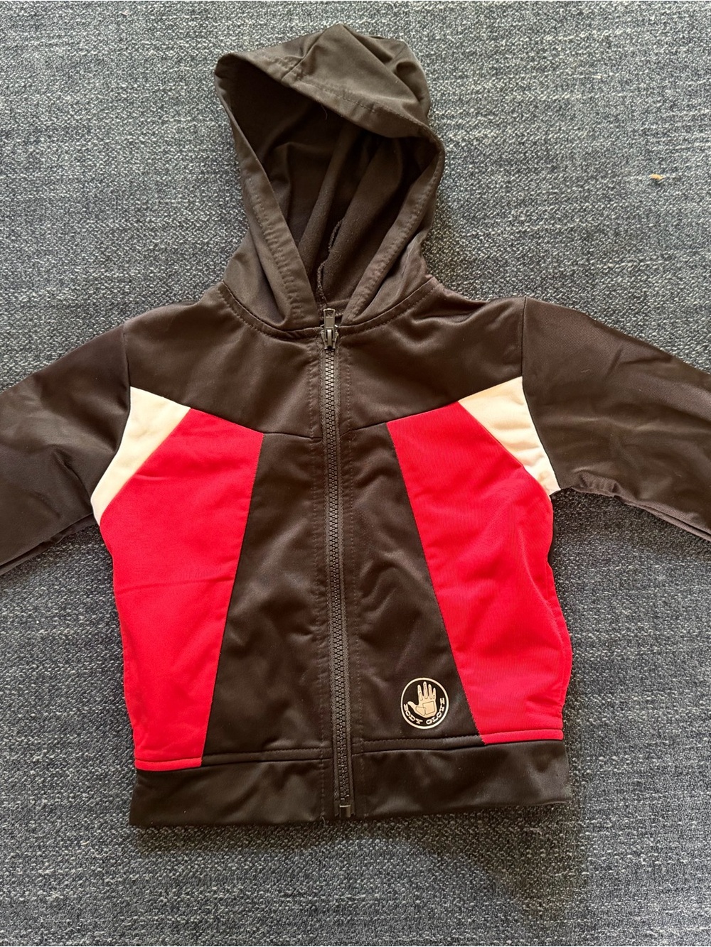Body Glove Kids Hooded Zip Jacket in Black, Red & Cream